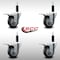 Service Caster 3.5'' SS Thermoplastic Rubber Swivel 1'' Expanding Stem Caster Set Total Lock Brake, 4PK SCC-SSEXTTL20S3514-TPRB-1-4 - alternate 3